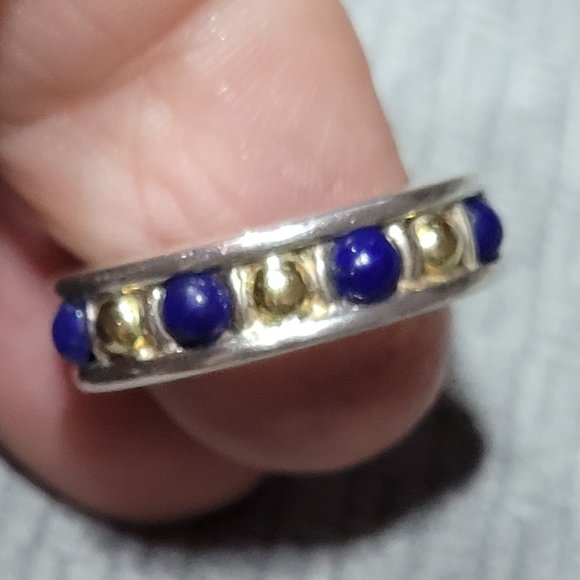 Vintage Lagos Caviar Two-Tone Lapiz Band Ring - Picture 7 of 8